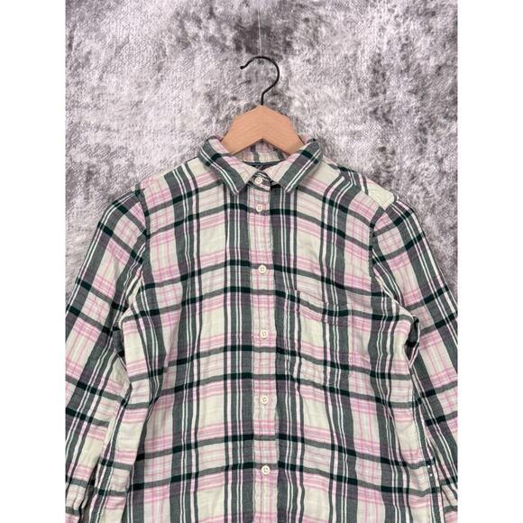 J Crew Classic Fit Plaid Flannel Twill Long Sleeve Button Shirt 2 Womens - Picture 2 of 7